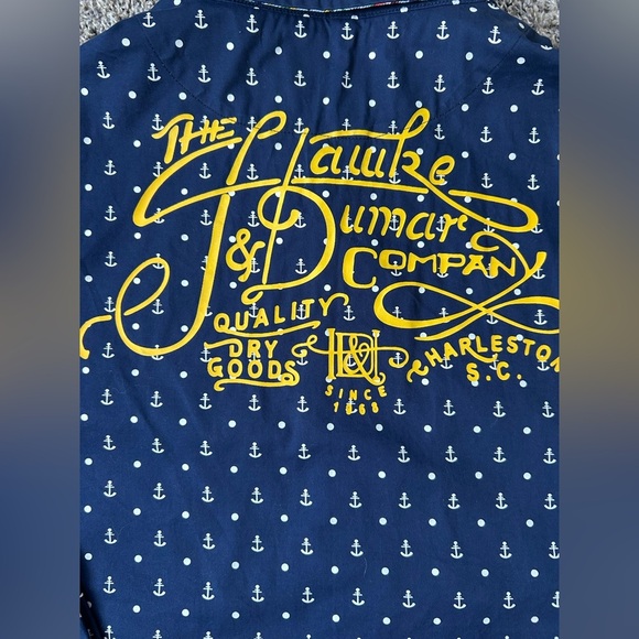 Hawke & Dumar Navy Anchor Men’s Button Fown Shirt NWOT XL - Picture 9 of 10